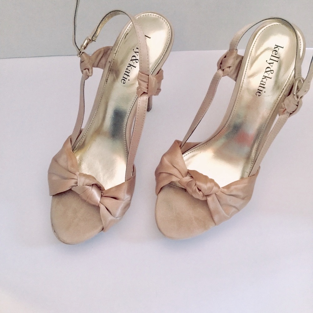 Kelly & Katie Satin Platform Sandals, Gold